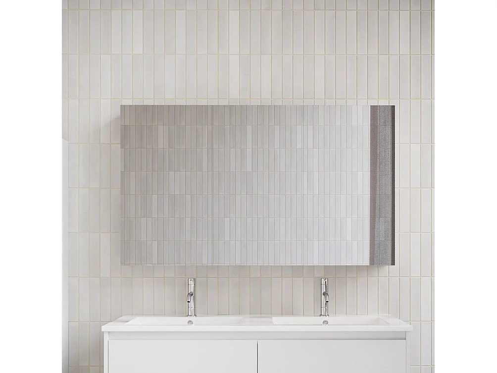 Armoire de toilette bloc-miroir FORTINA largeur 120 cm blanc