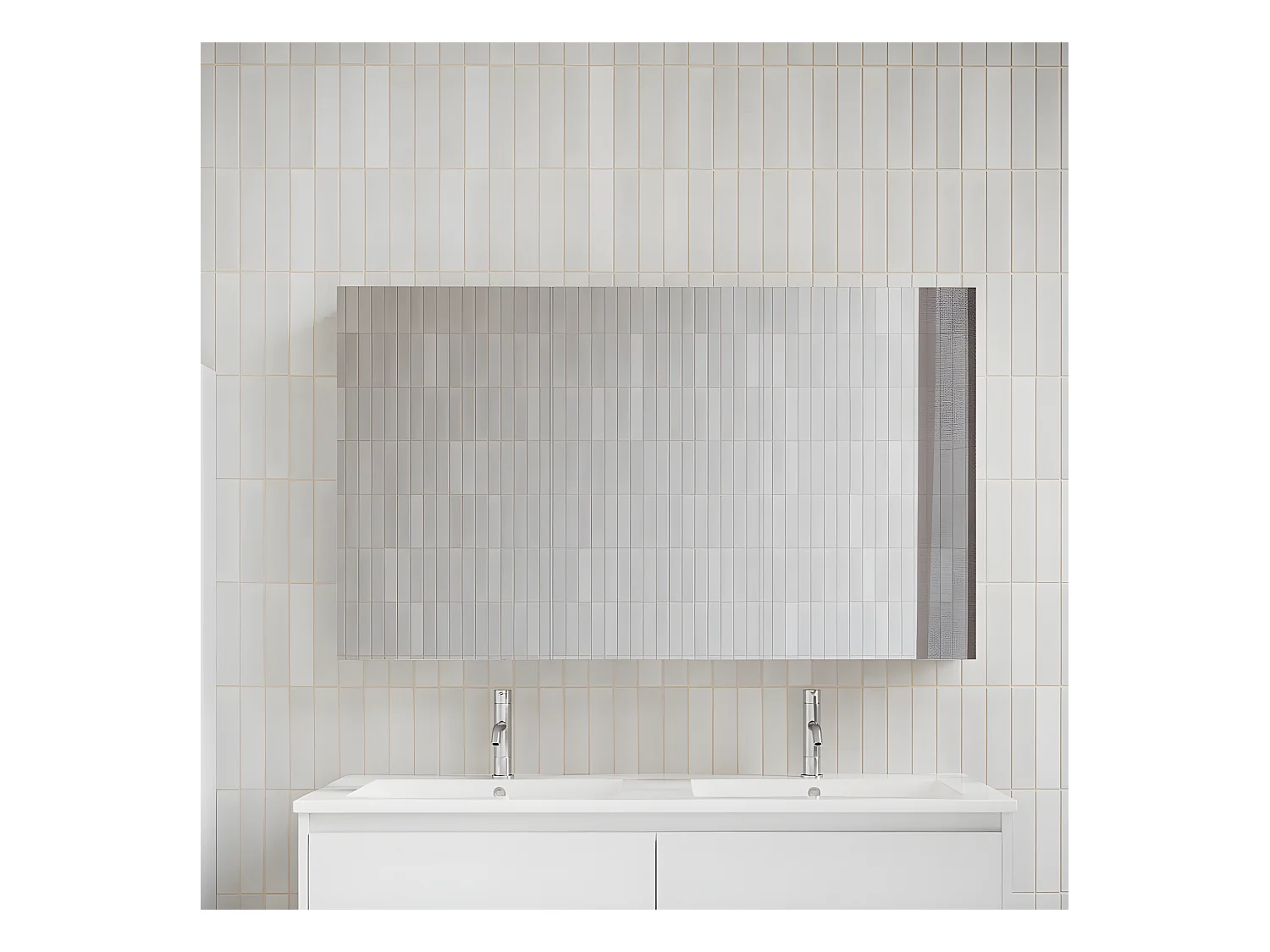 Armario espejo FORTINA ancho 120 cm blanco