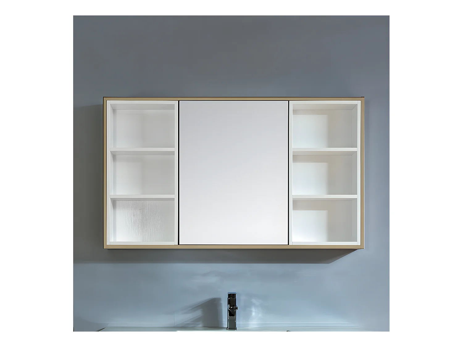 Armario espejo de 120 cm FRAME color roble