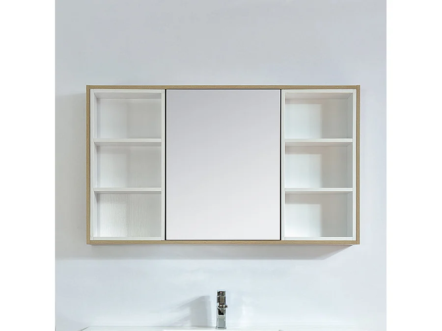 Armario espejo de 120 cm FRAME color roble