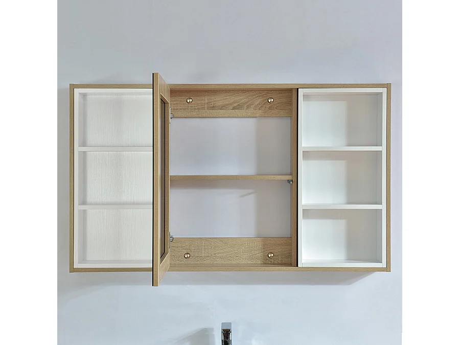 Armario espejo de 120 cm FRAME color roble