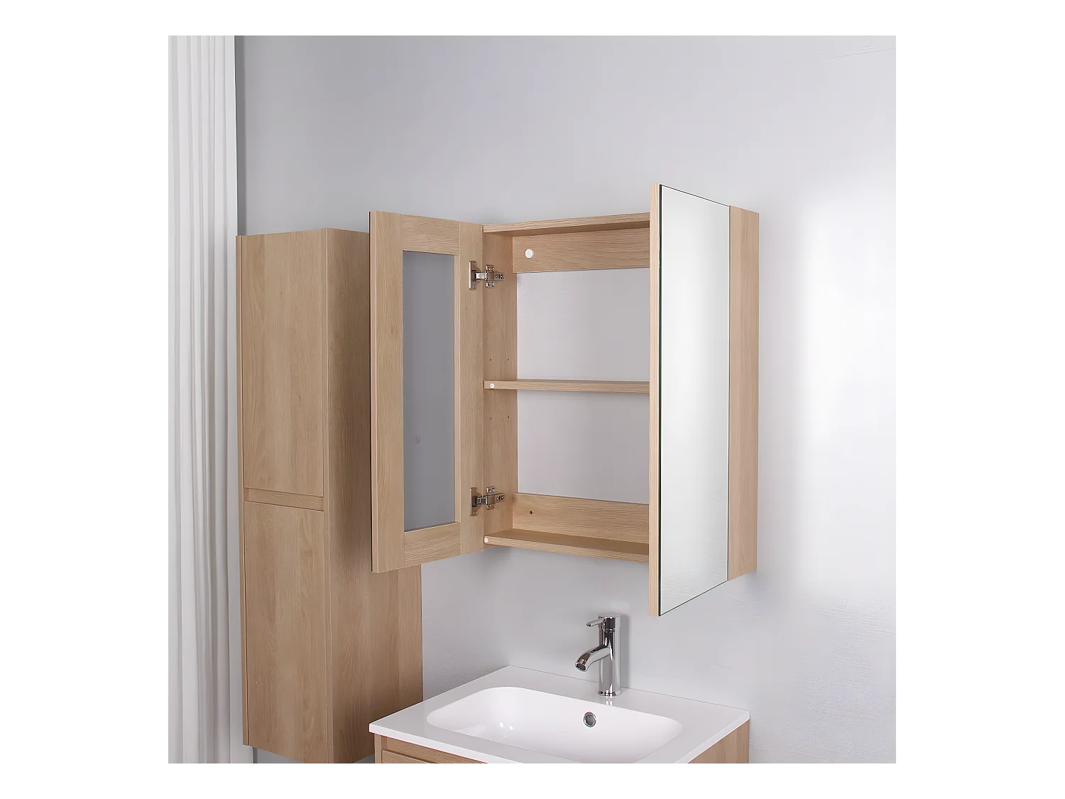 Spiegelschrank FORTINA 60 cm Eiche hell