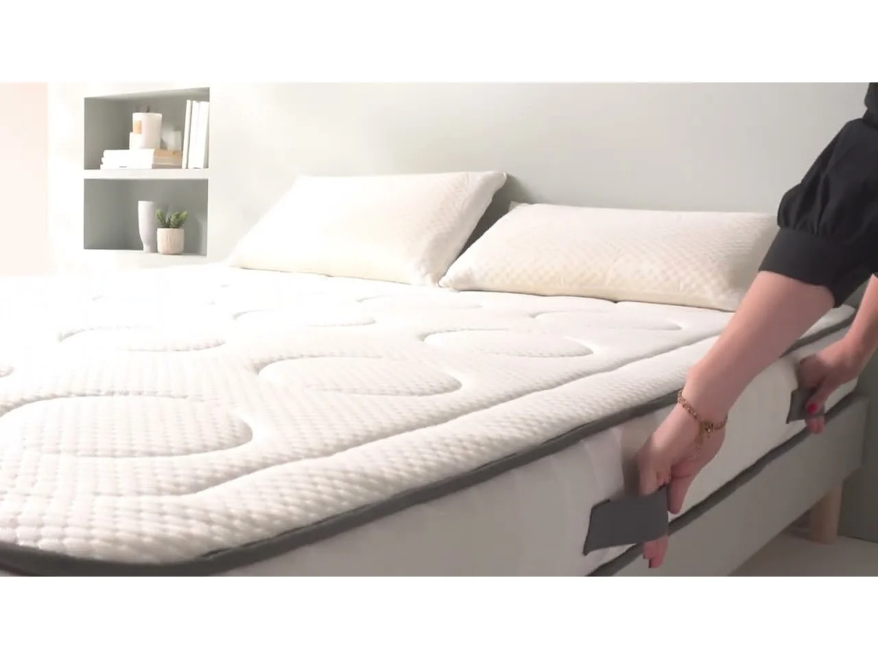 OLYMPE LITERIE | Ensemble CRISTAL 180x200 cm | Matelas Mémoire de forme + Sommier Métal