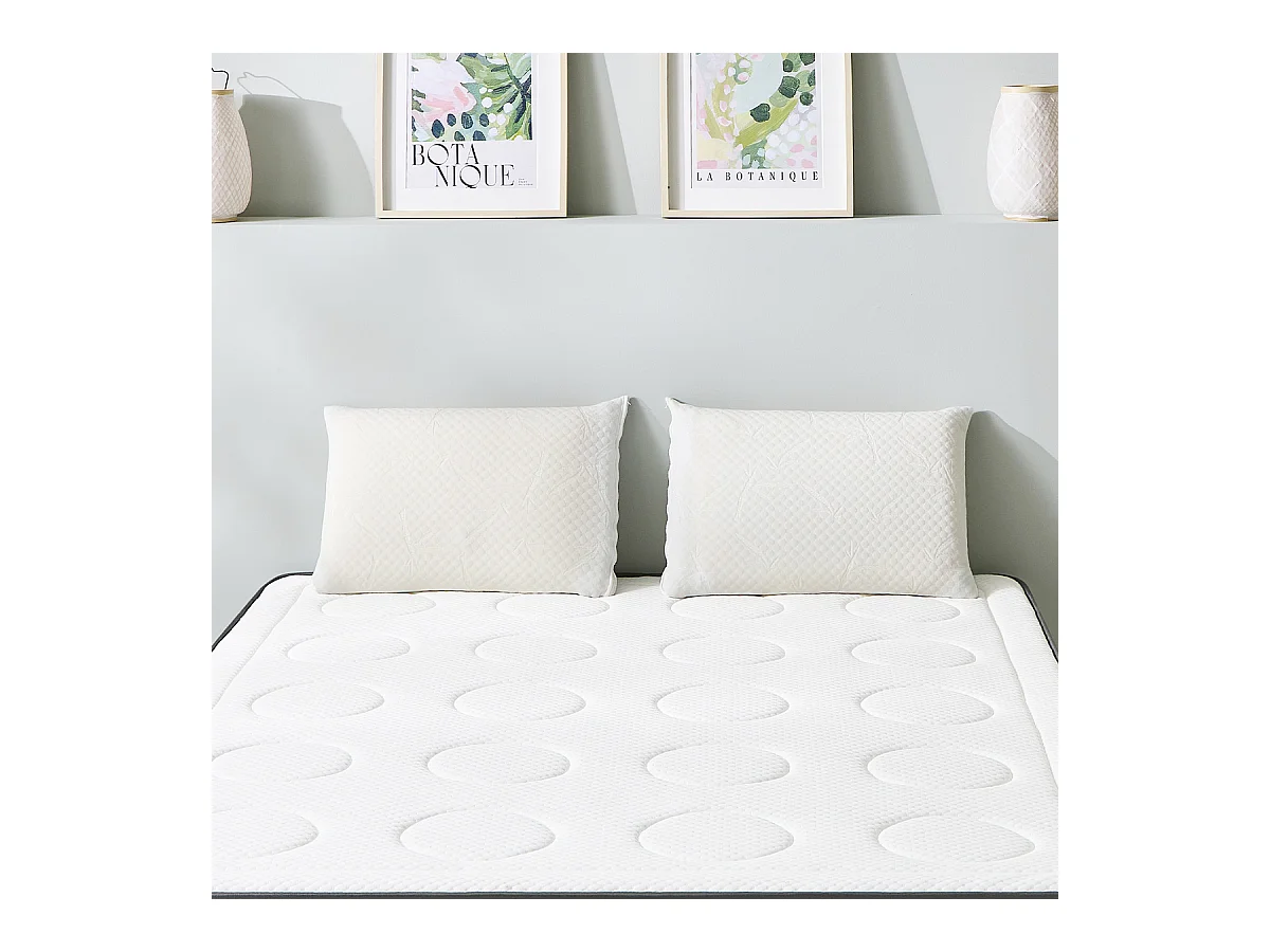OLYMPE LITERIE | Pack Prêt à dormir CRISTAL 90x190 cm | Matelas Mémoire de forme + Sommier Métal + Accessoires