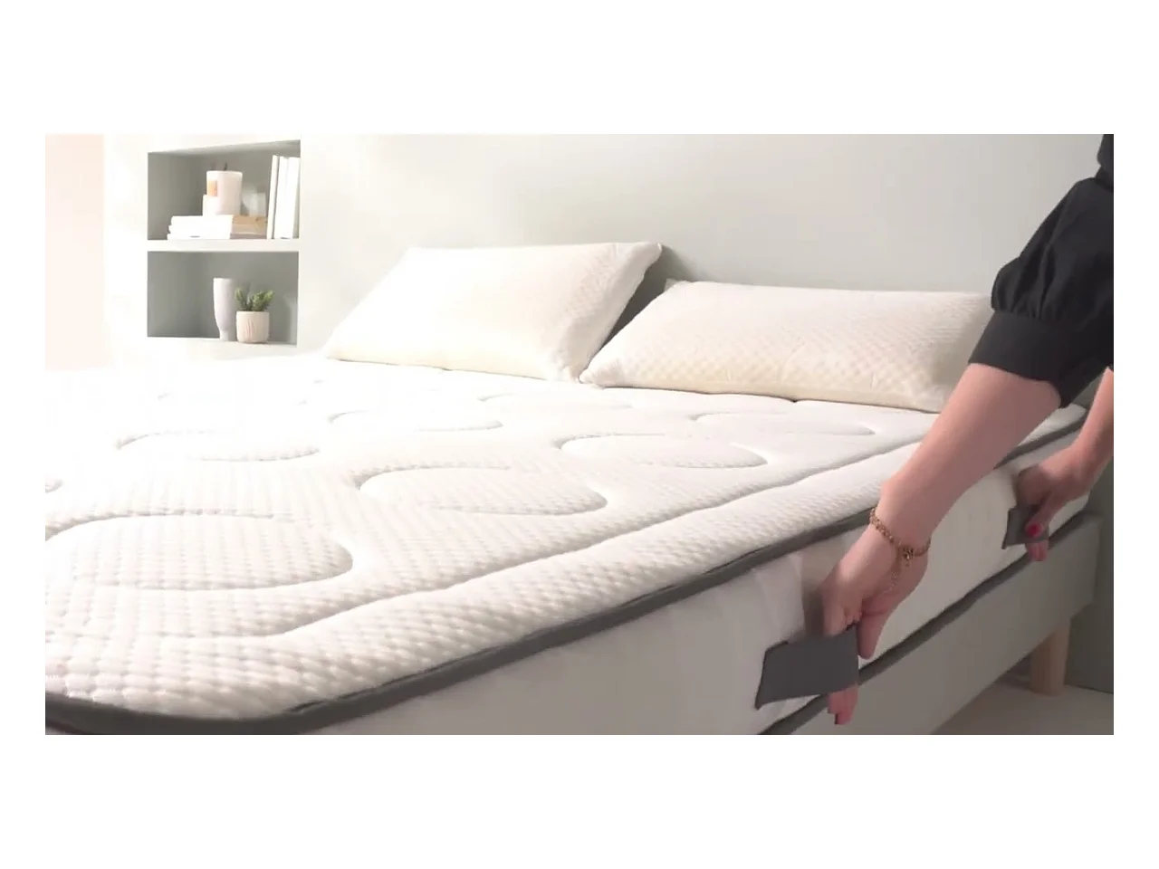 OLYMPE LITERIE | Pack Prêt à dormir CRISTAL 140x200 cm | Matelas Mémoire de forme + Sommier Métal + Accessoires