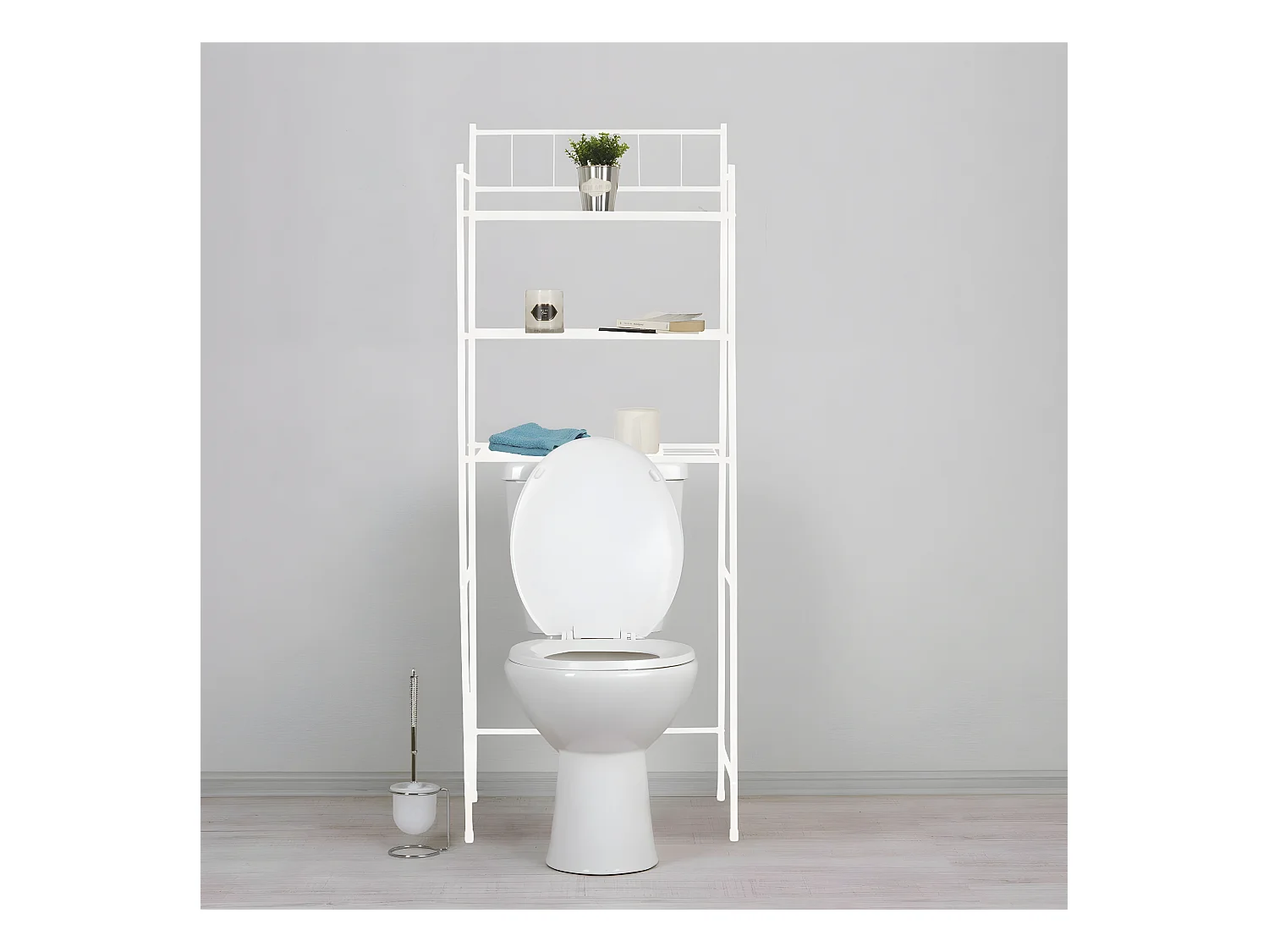 IGGY - Etagère de Rangement pour WC Métal Blanc