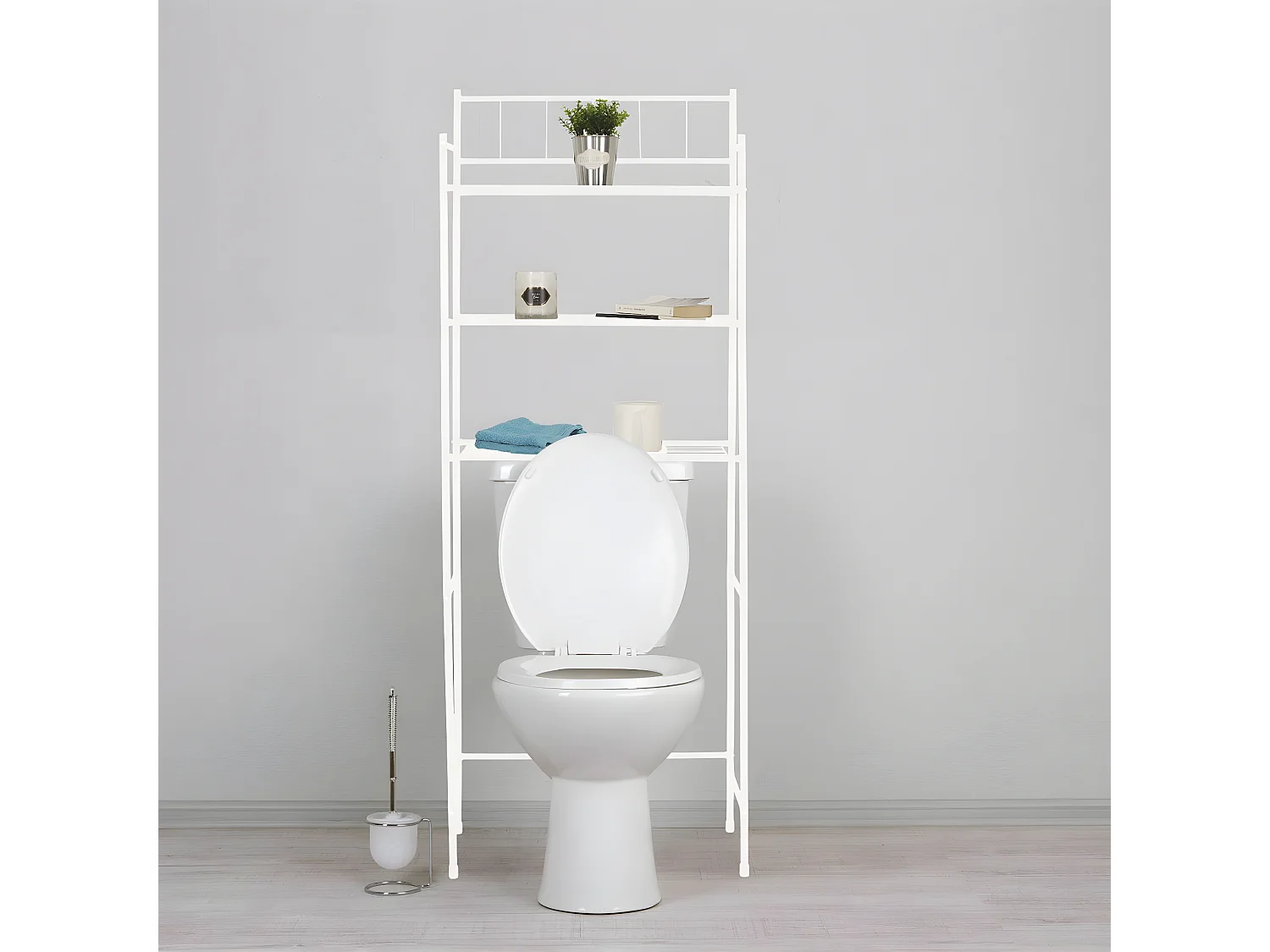 IGGY - Etagère de Rangement pour WC Métal Blanc