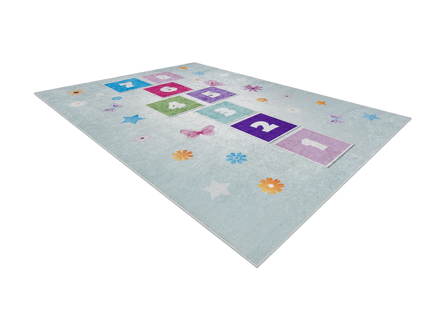 Tapis lavable BAMBINO 1075 marelle, nombres pour les enfants antidéra 80x150 cm