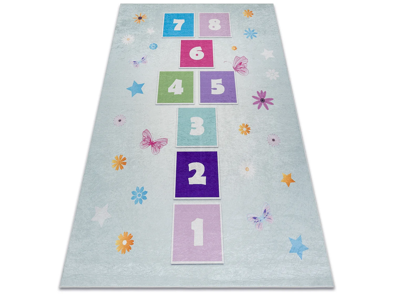 BAMBINO 1075 tapijt wasbaar hinkelen, getallen voor kinderen antislip  120x170 cm