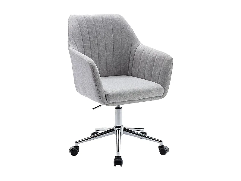 LOUNA - Fauteuil de Bureau Gris avec Surpiqures