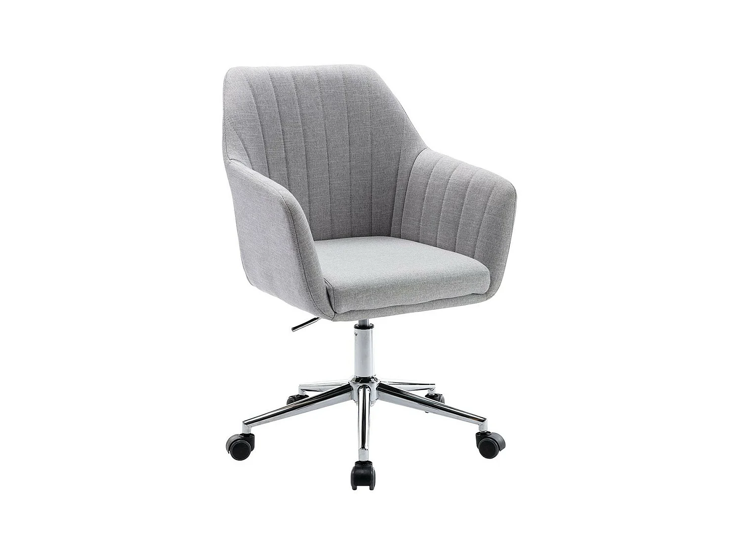LOUNA - Fauteuil de Bureau Gris avec Surpiqures