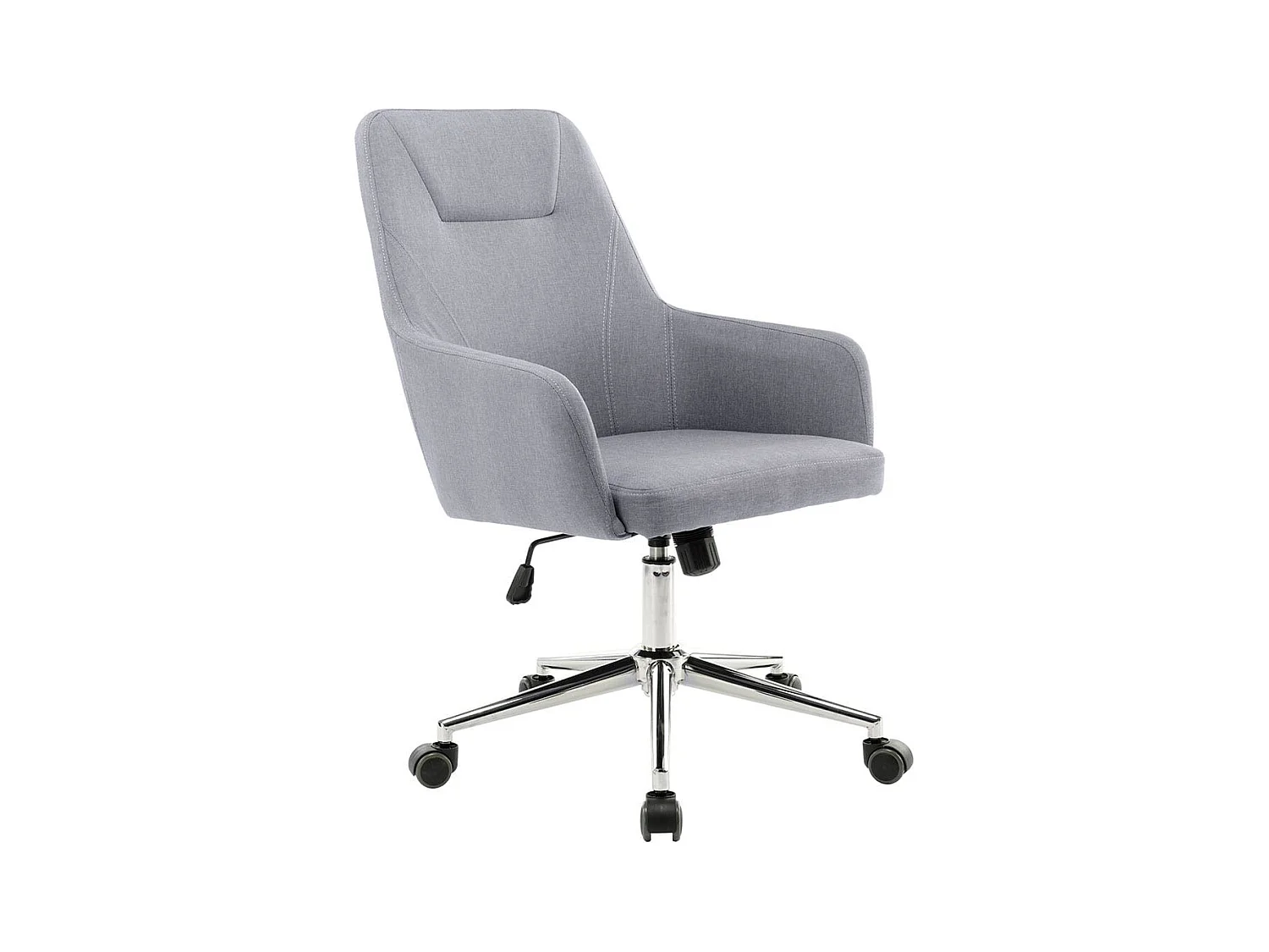 CAROC - Fauteuil de Bureau Gris Surpiqures Blanches