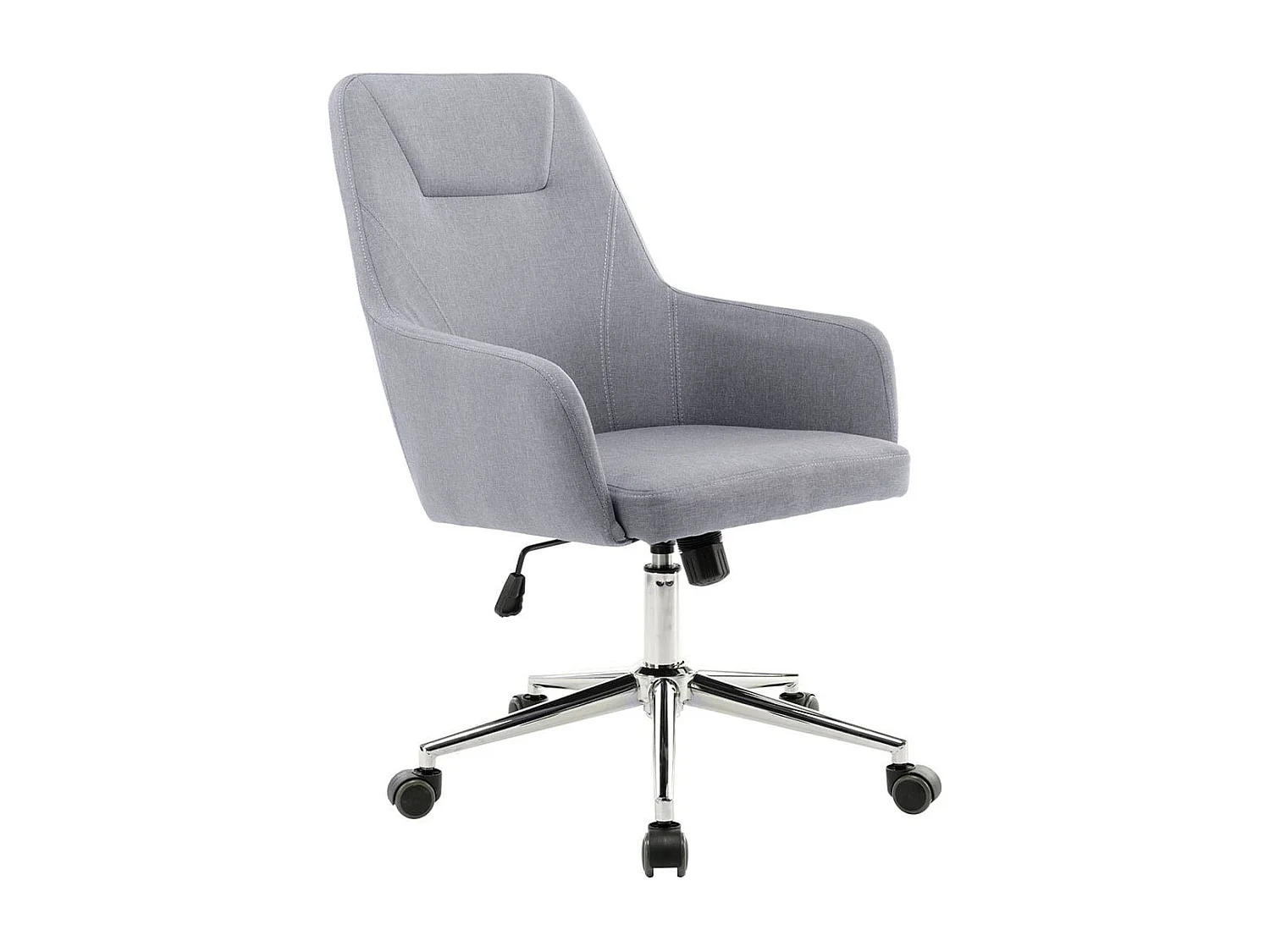 CAROC - Fauteuil de Bureau Gris Surpiqures Blanches