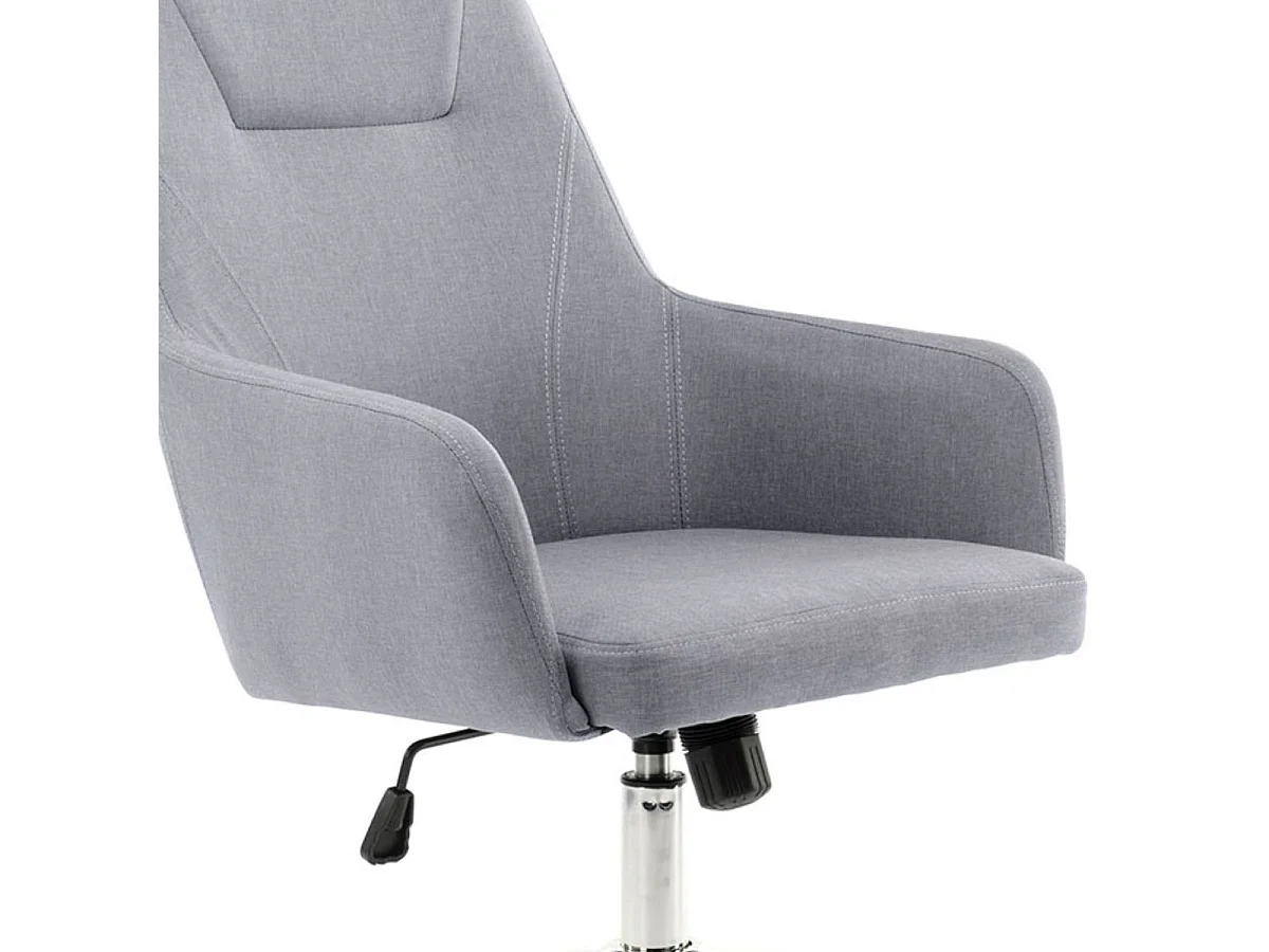 CAROC - Fauteuil de Bureau Gris Surpiqures Blanches