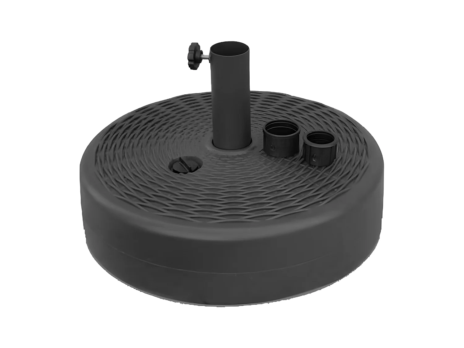 Base riempibile rotonda   per ombrellone con palo centrale, grigio