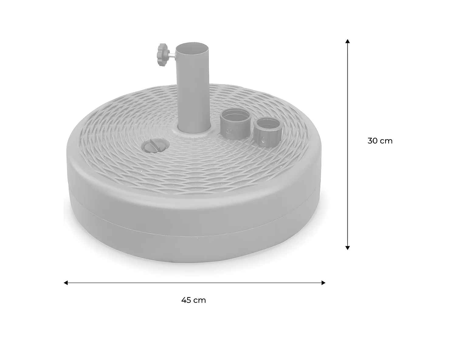 Base riempibile rotonda   per ombrellone con palo centrale, grigio