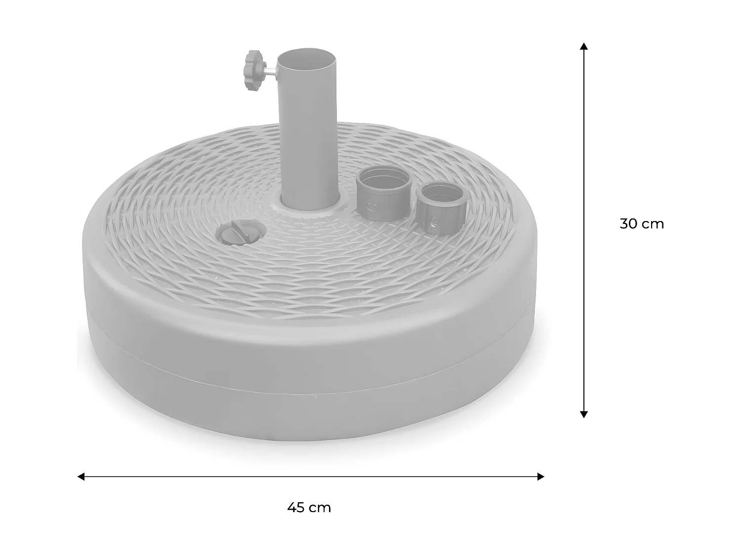 Pied de parasol a lester en plastique - Noir