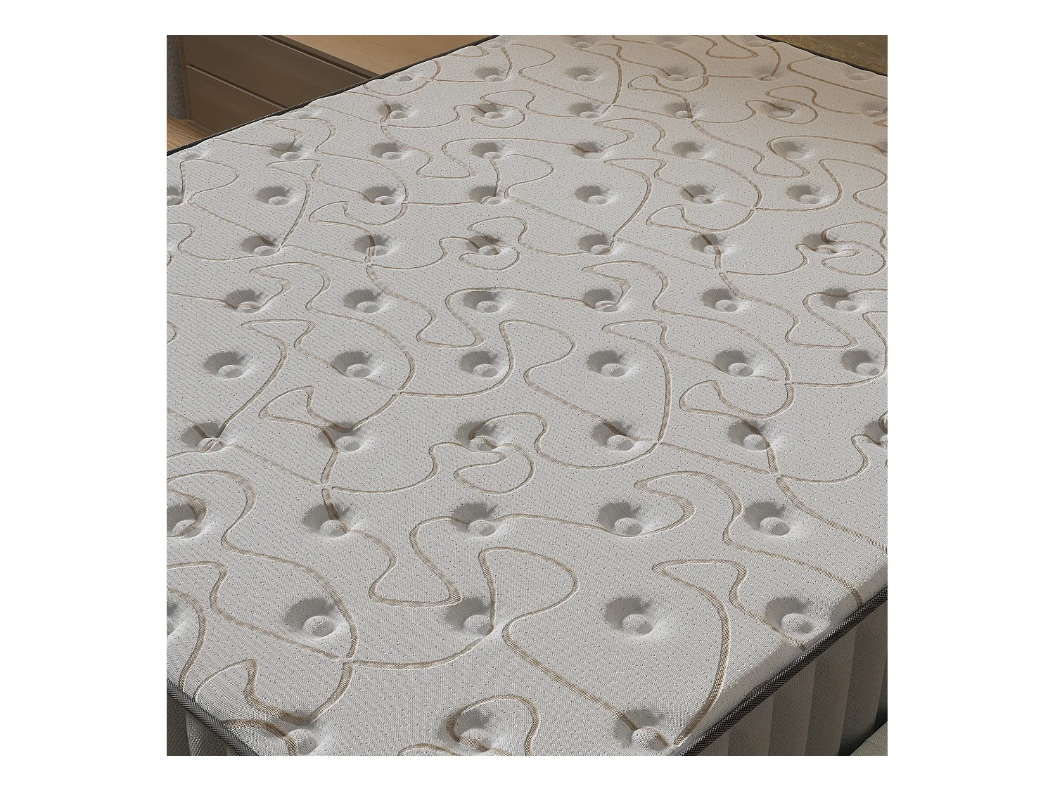 Ensemble Matelas + lit 120x190 cm, Matelas 16cm mousse, accueil mémoire de forme, lit à tête de lit LED similicuir blanc