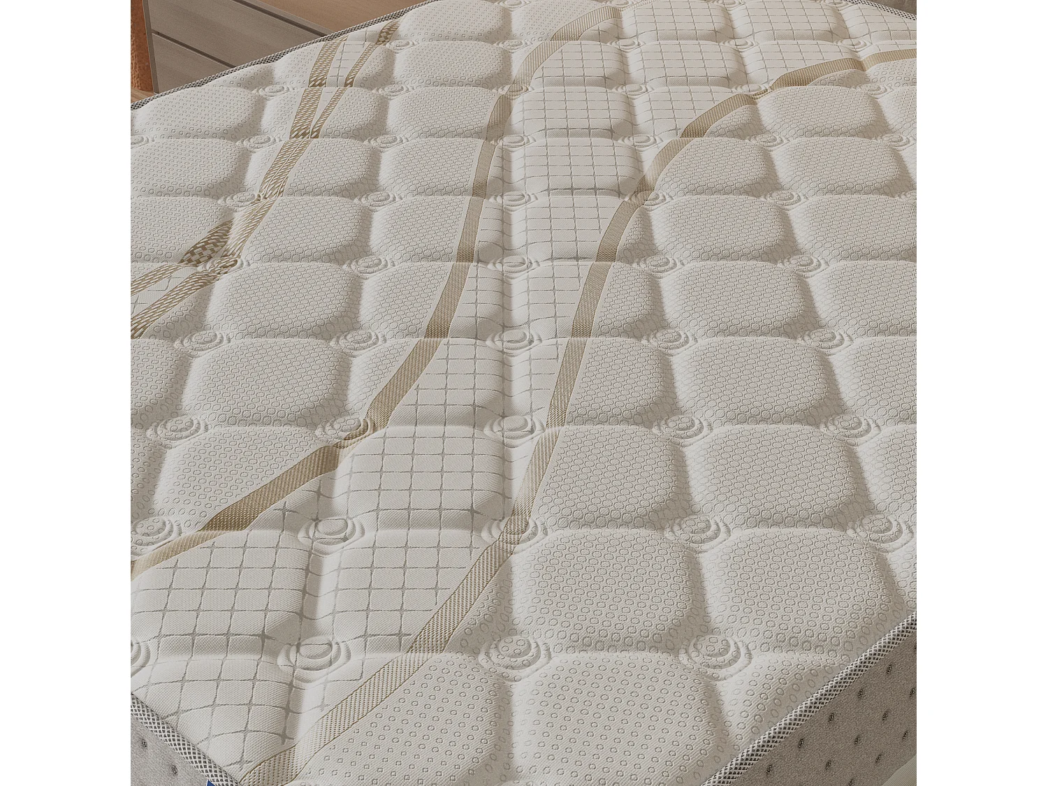 Ensemble 160x200 cm, lit avec tête de lit + matelas ressorts ensachés, ép.25cm accueil mousse HR