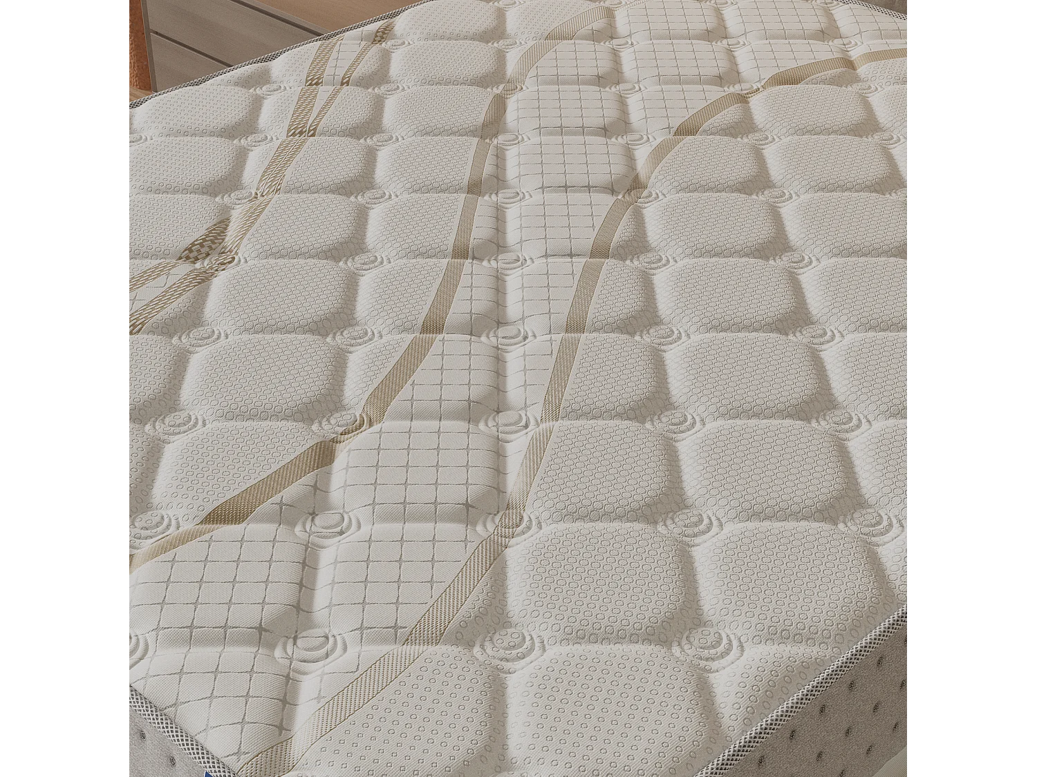 Ensemble 160x200 cm, lit avec tête de lit + matelas ressorts ensachés, ép.25cm accueil mousse HR