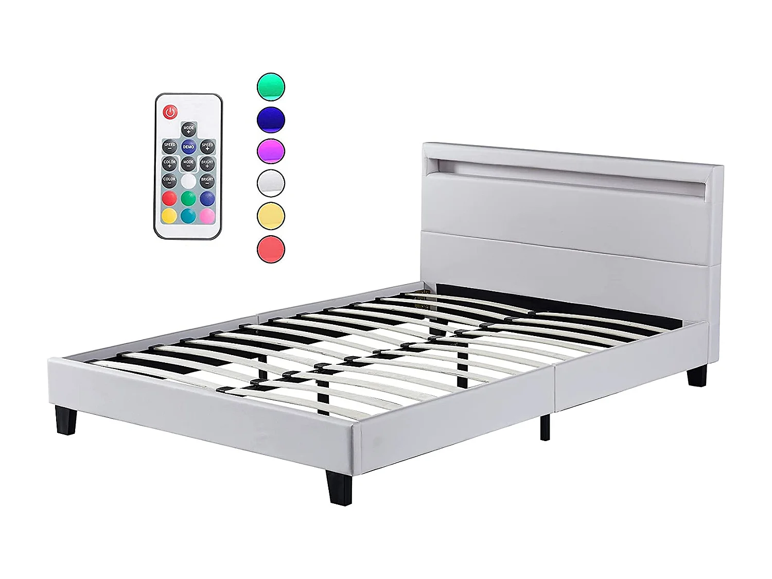 Ensemble Matelas Mousse + Lit Avec Tête De Lit 160x200cm Epaisseur 28cm Souple Accueil Latex Naturel