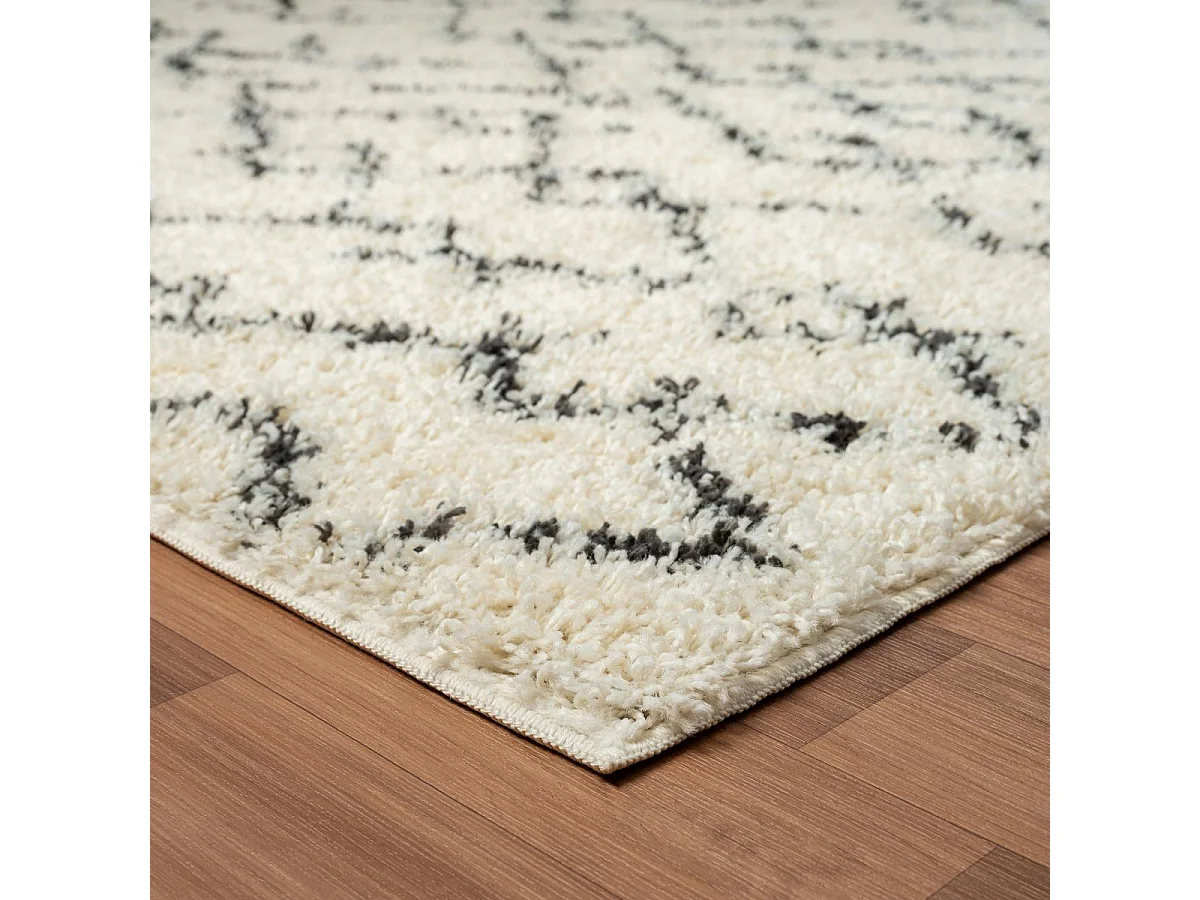 Tapis berbère 280x370 tissé motif ethnic LYN4 BENYLE B crème