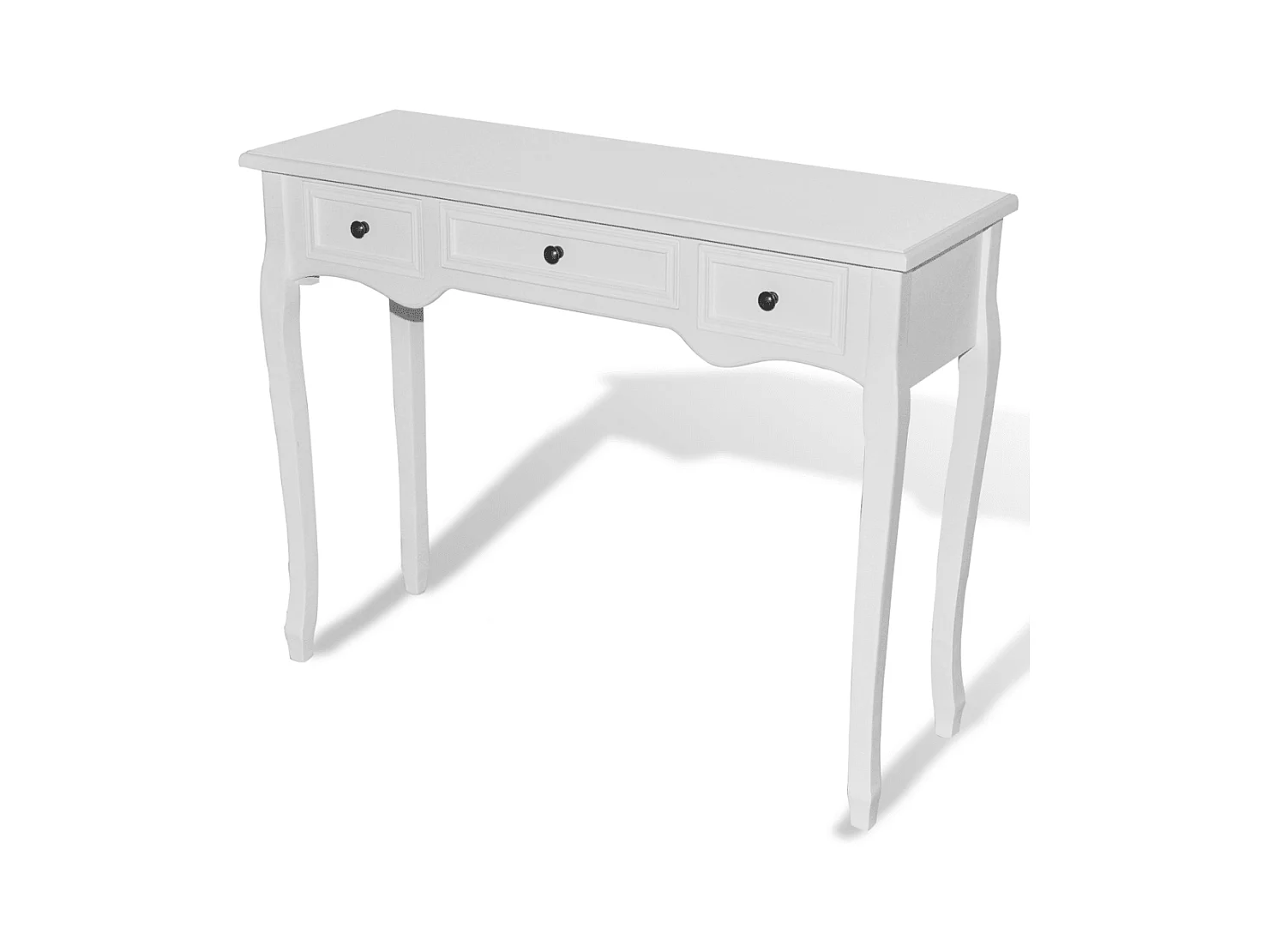 Tocador blanco con 3 cajones mueble de entrada diseño retro 1402006