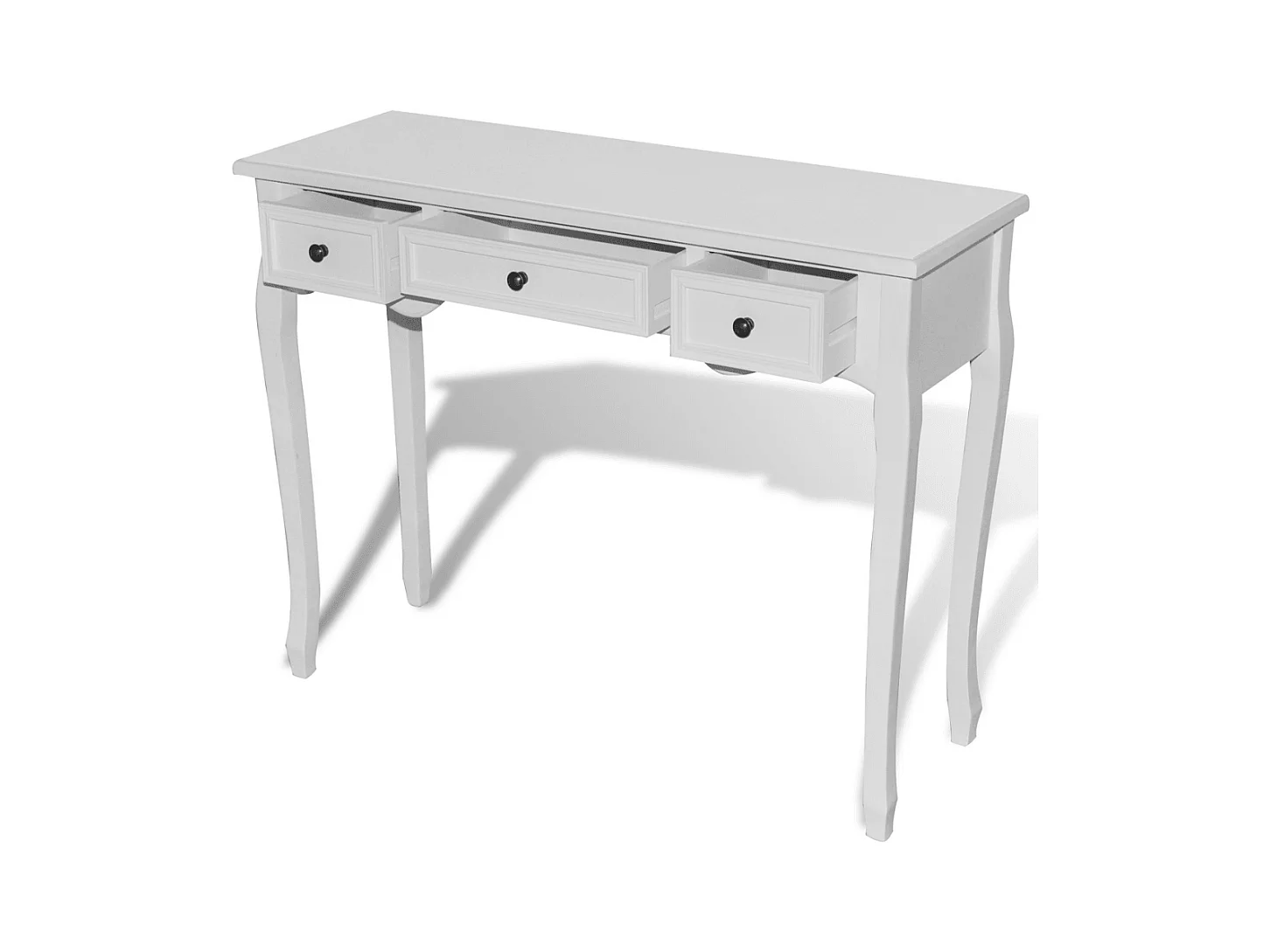 Tocador blanco con 3 cajones mueble de entrada diseño retro 1402006