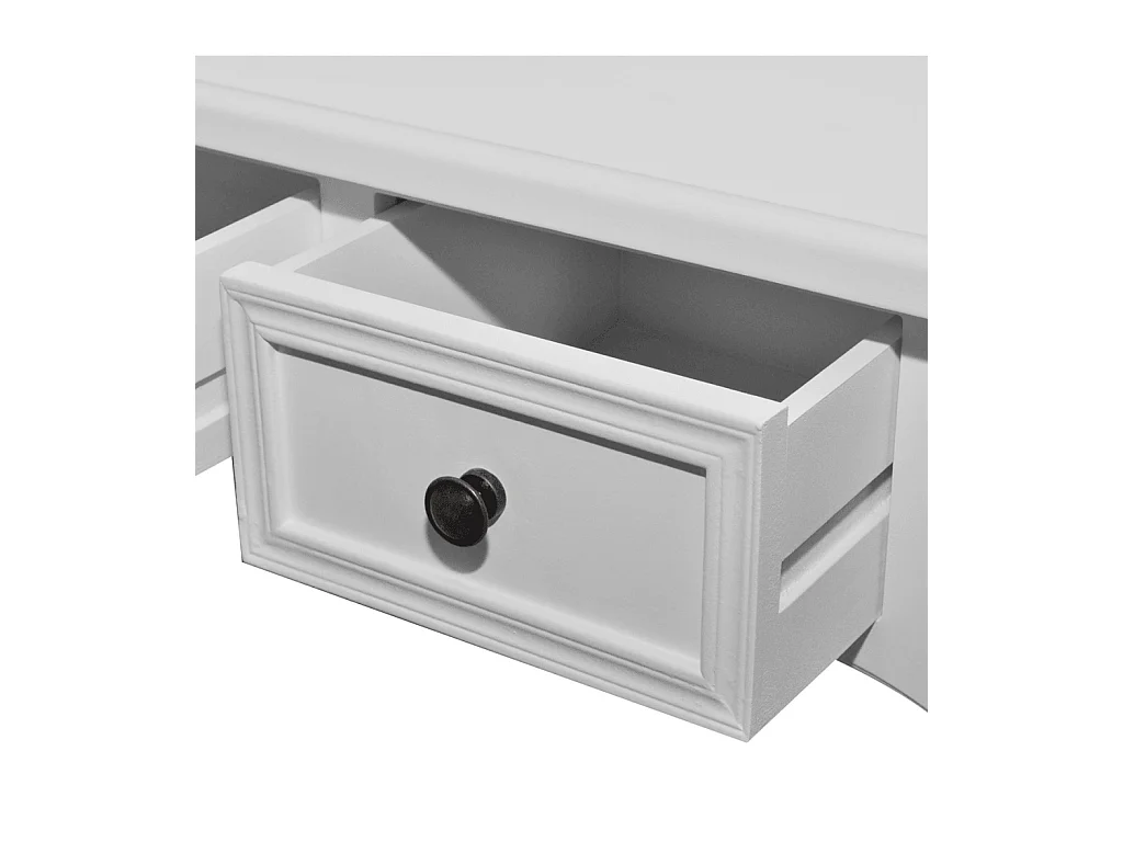 Tocador blanco con 3 cajones mueble de entrada diseño retro 1402006