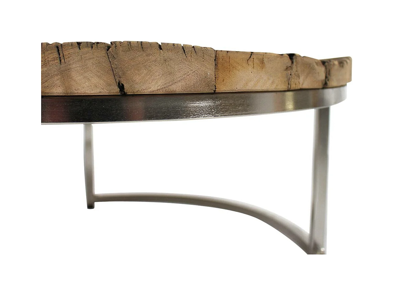 Table basse gigogne ronde en bois recyclé Milla