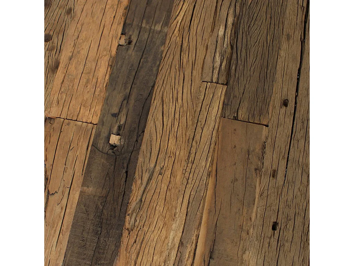 Table basse gigogne ronde en bois recyclé Milla