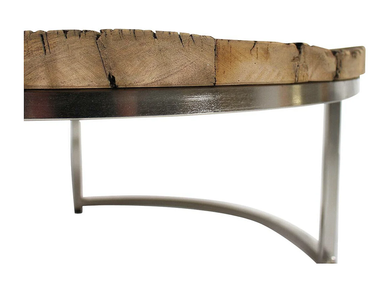 Table basse gigogne ronde en bois recyclé Milla