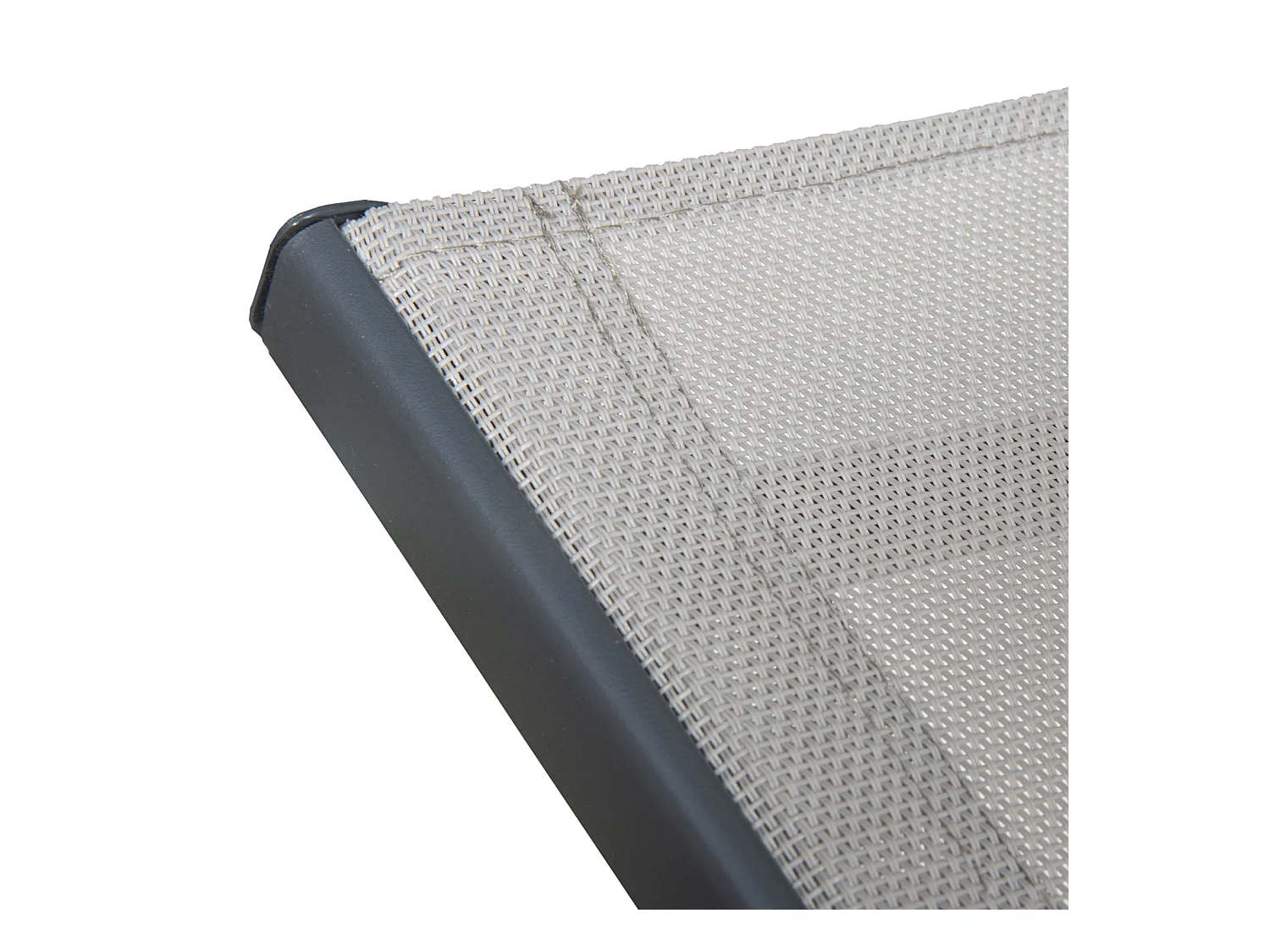 Lot de 2 bains de soleil SARDINIA en textilène gris - structure anthracite - HAPPY GARDEN