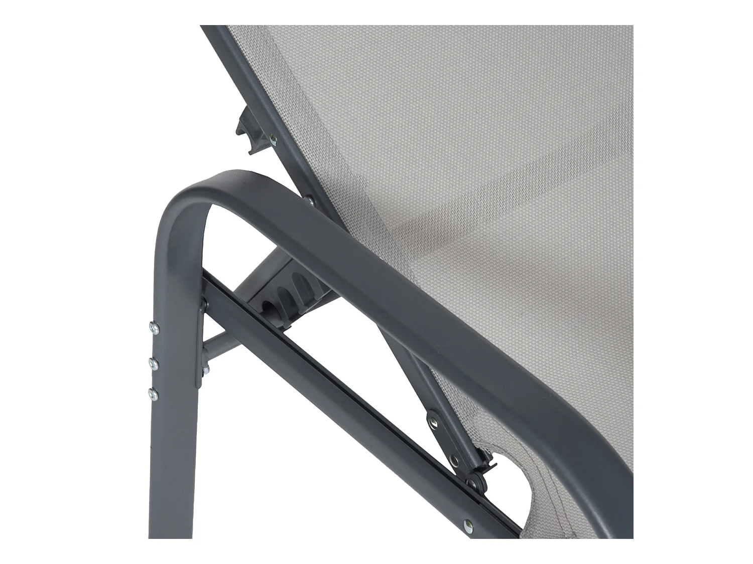 Set van 2 zonnebedden SARDINIA grijs textilene - antraciet structuur