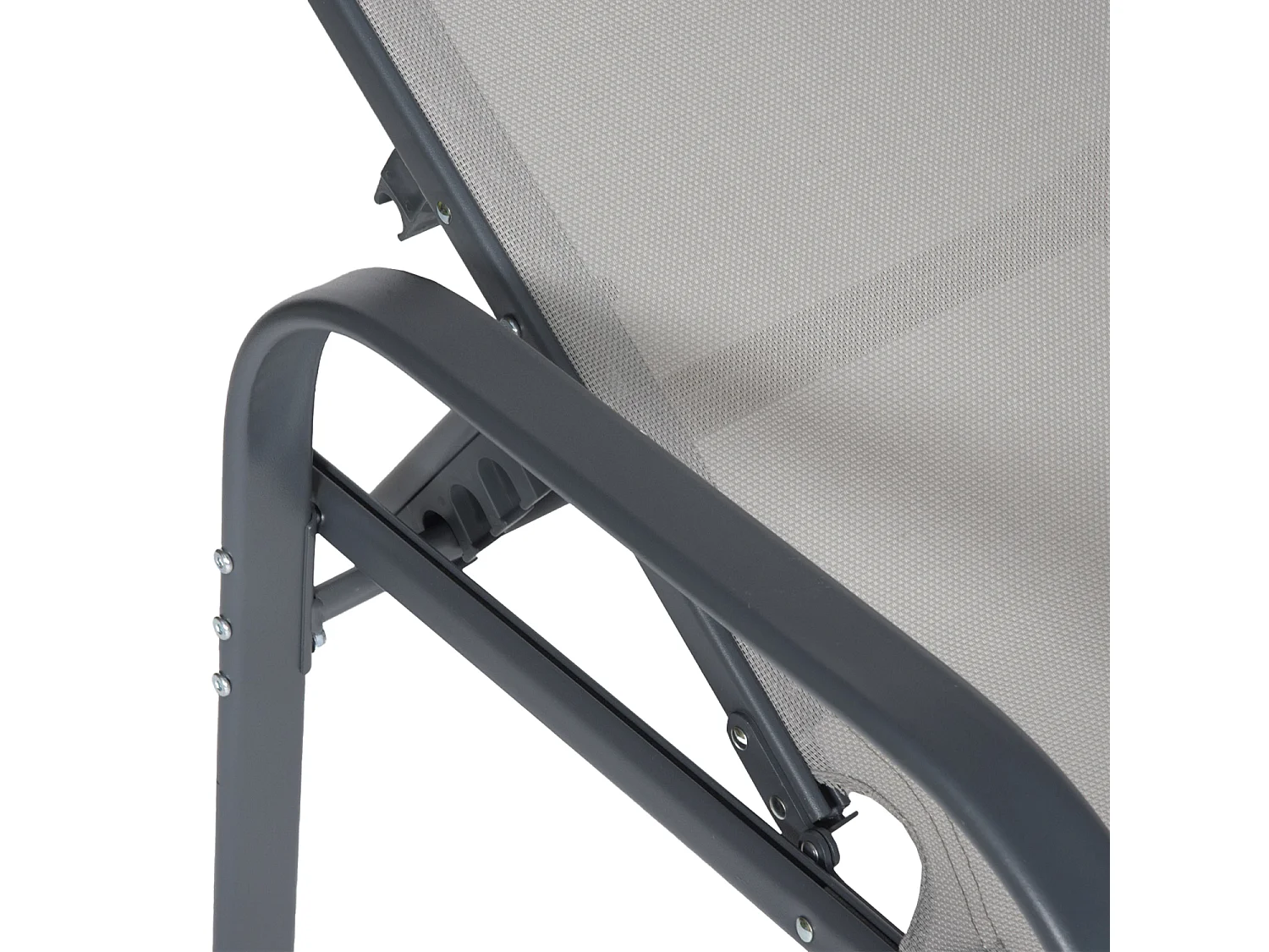 Set van 2 zonnebedden SARDINIA grijs textilene - antraciet structuur