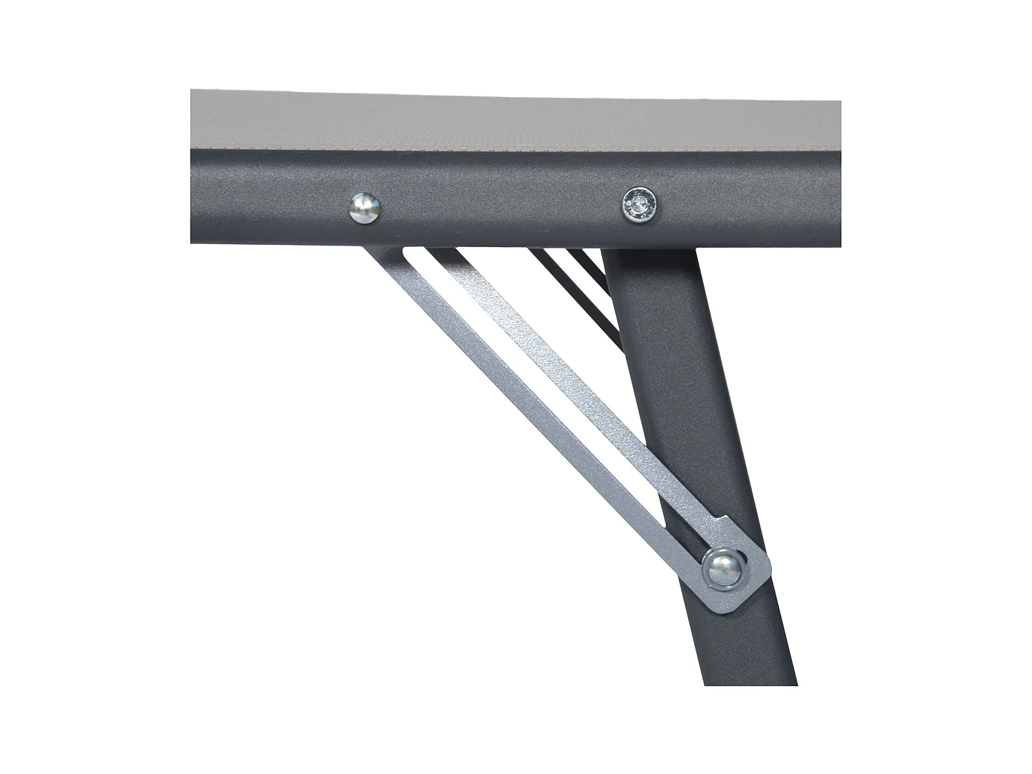 Conjunto de 2 espreguiçadeiras dobráveis SICILIA em textileno cinzento - estrutura antracite