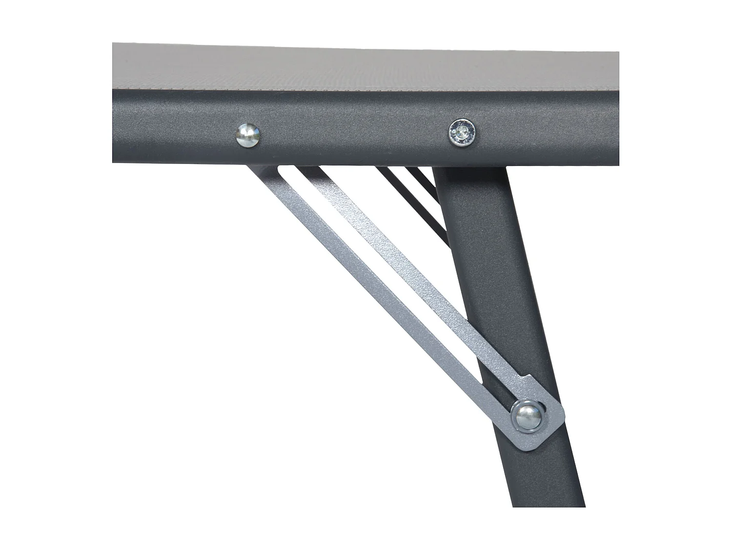 Lot de 2 bains de soleil pliants SICILIA en textilène gris - structure anthracite - HAPPY GARDEN