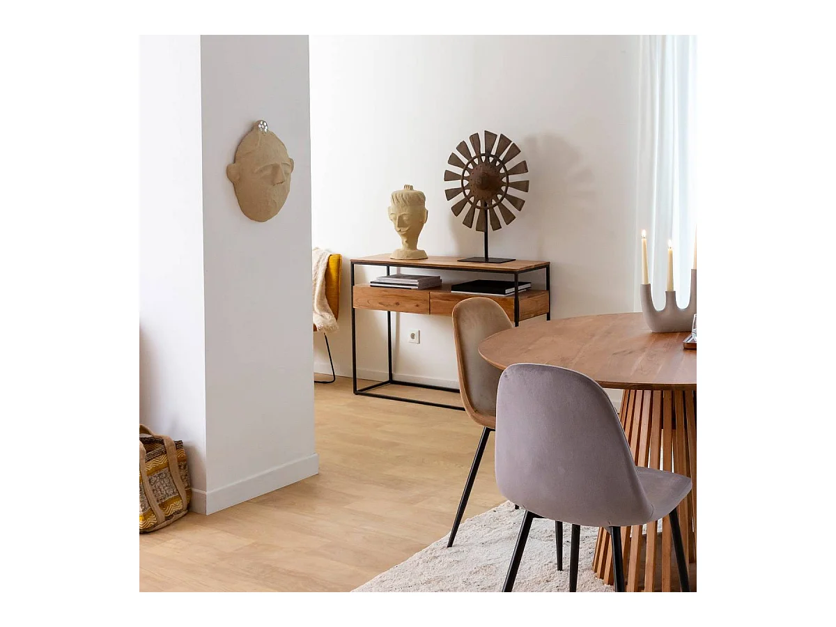 Chaise scandinave en velours gris Copenhague (lot de 2)