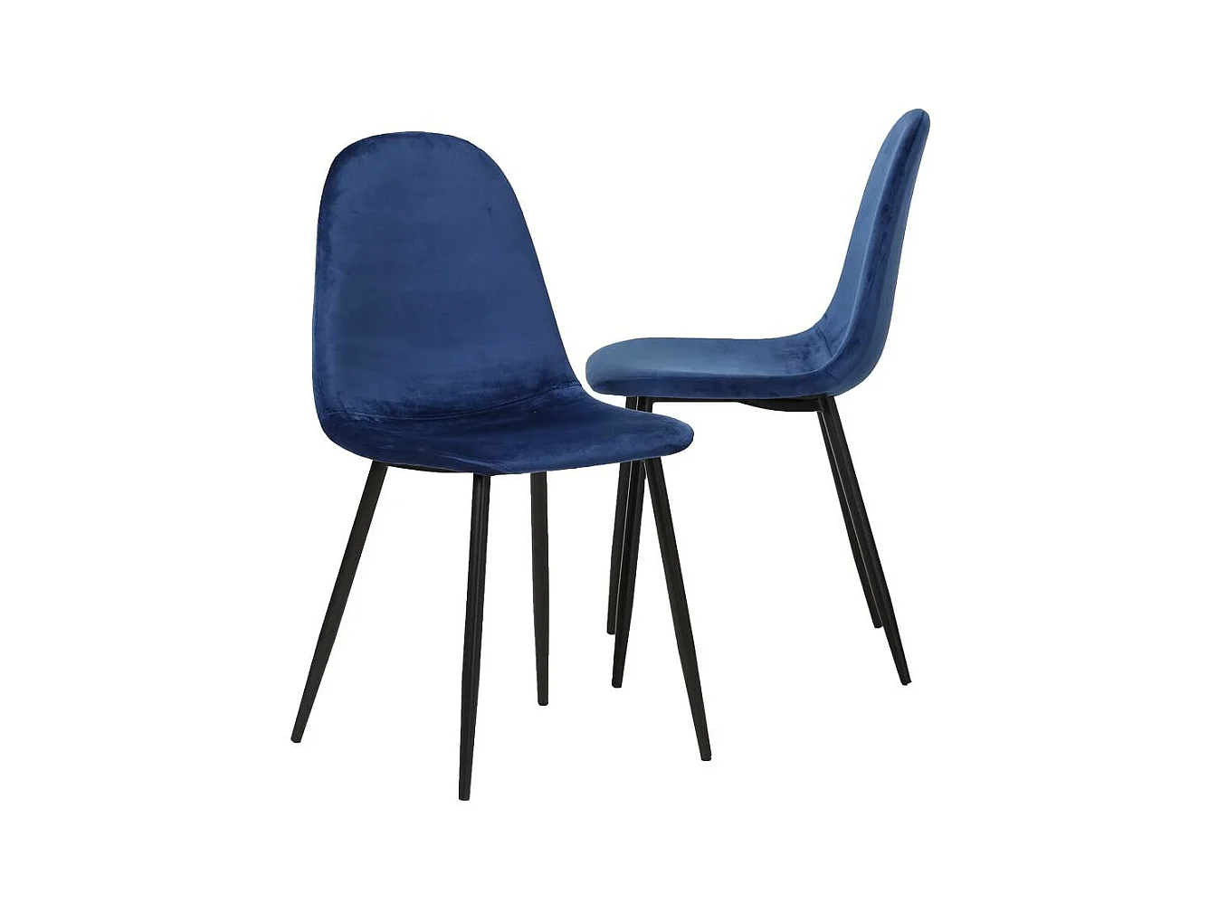 Chaise scandinave en velours bleu roi Copenhague (lot de 2)