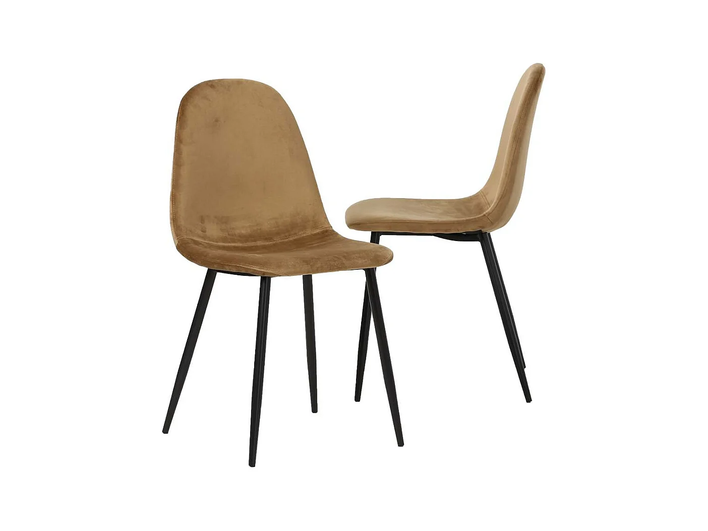 Chaise scandinave en velours marron café Copenhague (lot de 2)