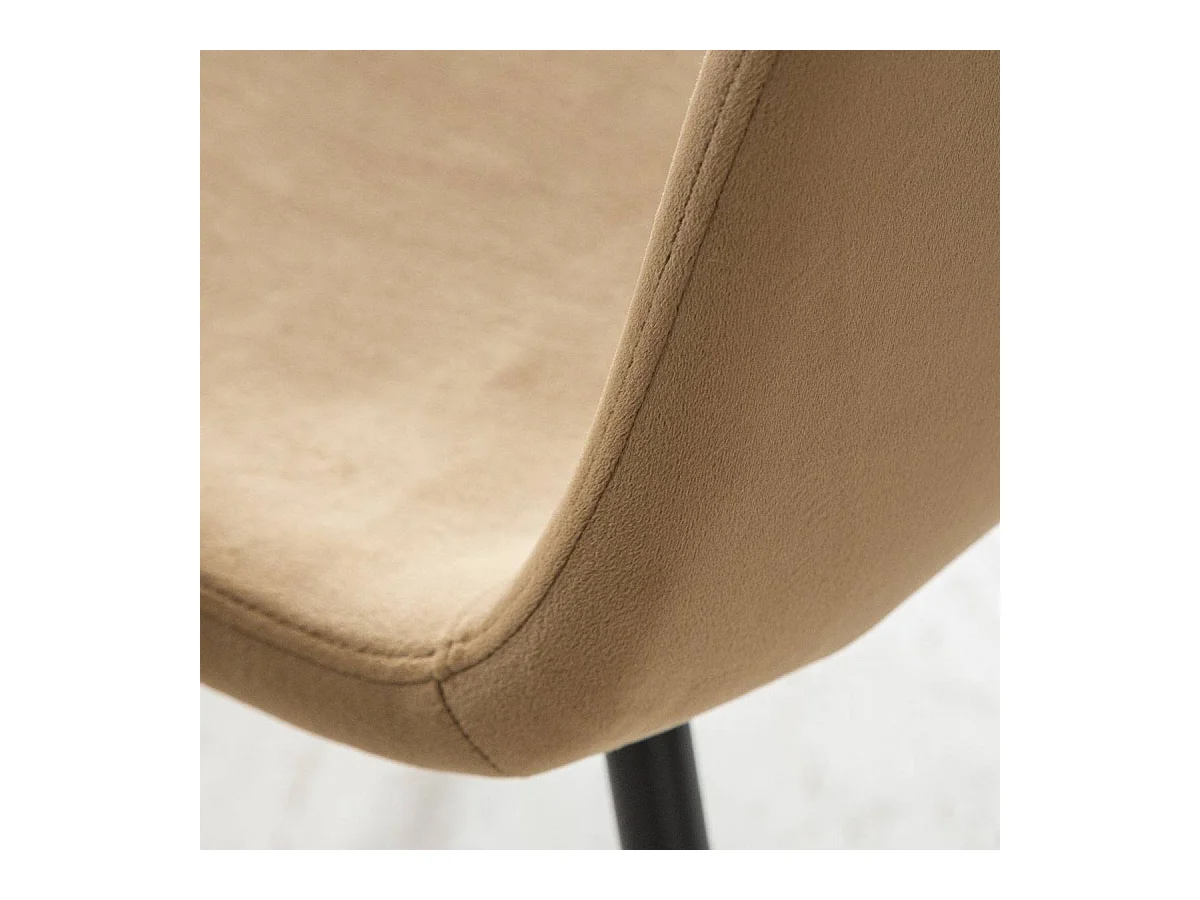 Chaise scandinave en velours marron café Copenhague (lot de 2)