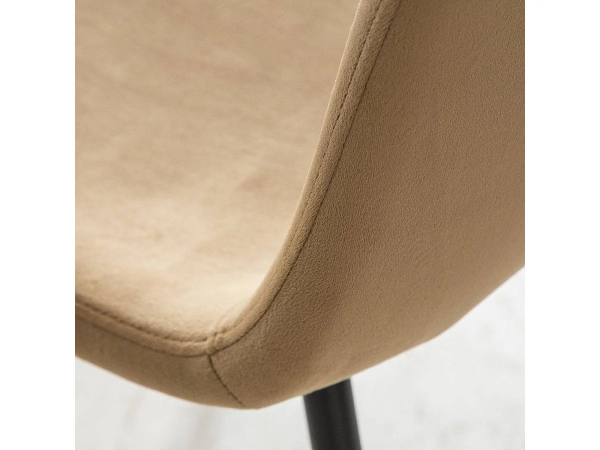 Juego de 2 sillas escandinavas de terciopelo marrón café Copenhague