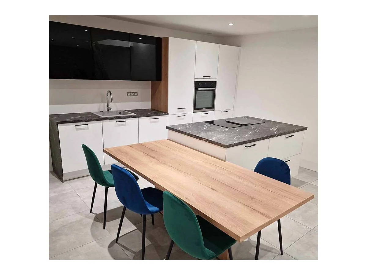 Chaise scandinave en velours vert Copenhague (lot de 2)