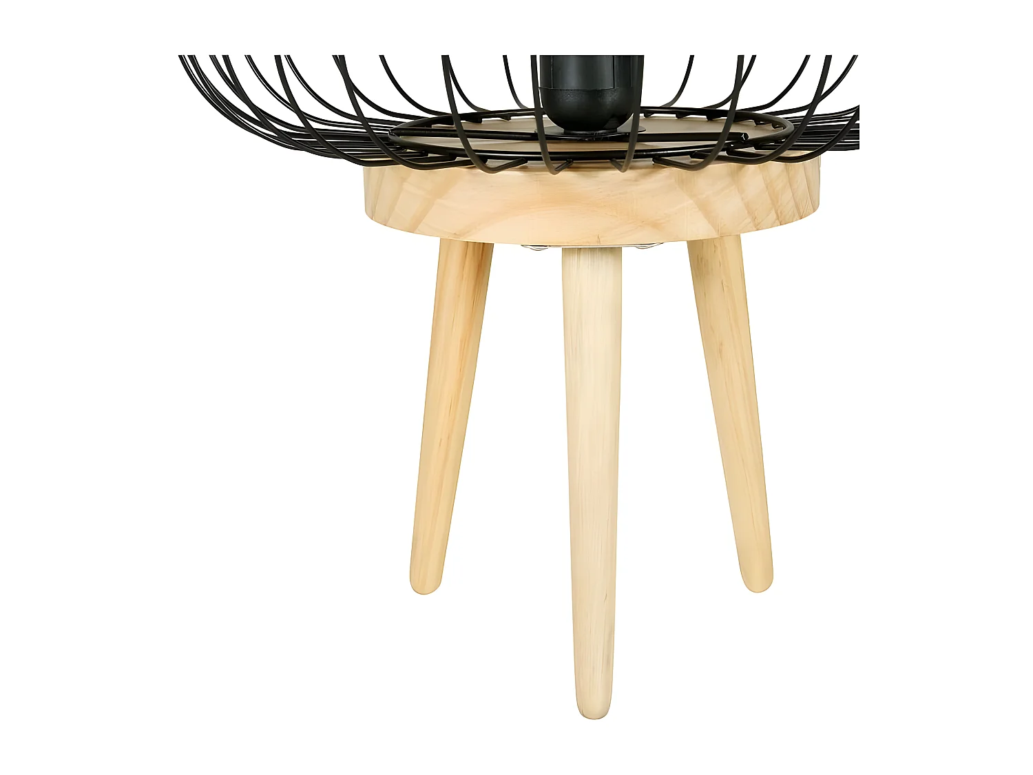 Lampe sur pieds bois Cicerone abat-jour métal Ostaria