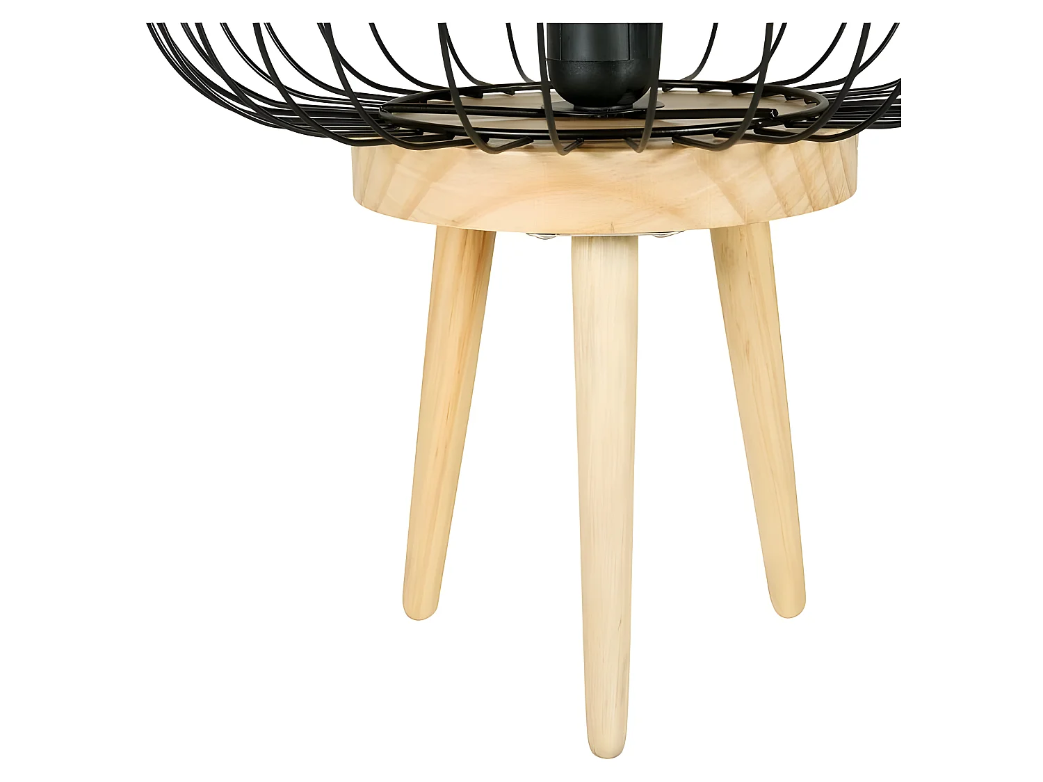 Lampe sur pieds bois Cicerone abat-jour métal Ostaria