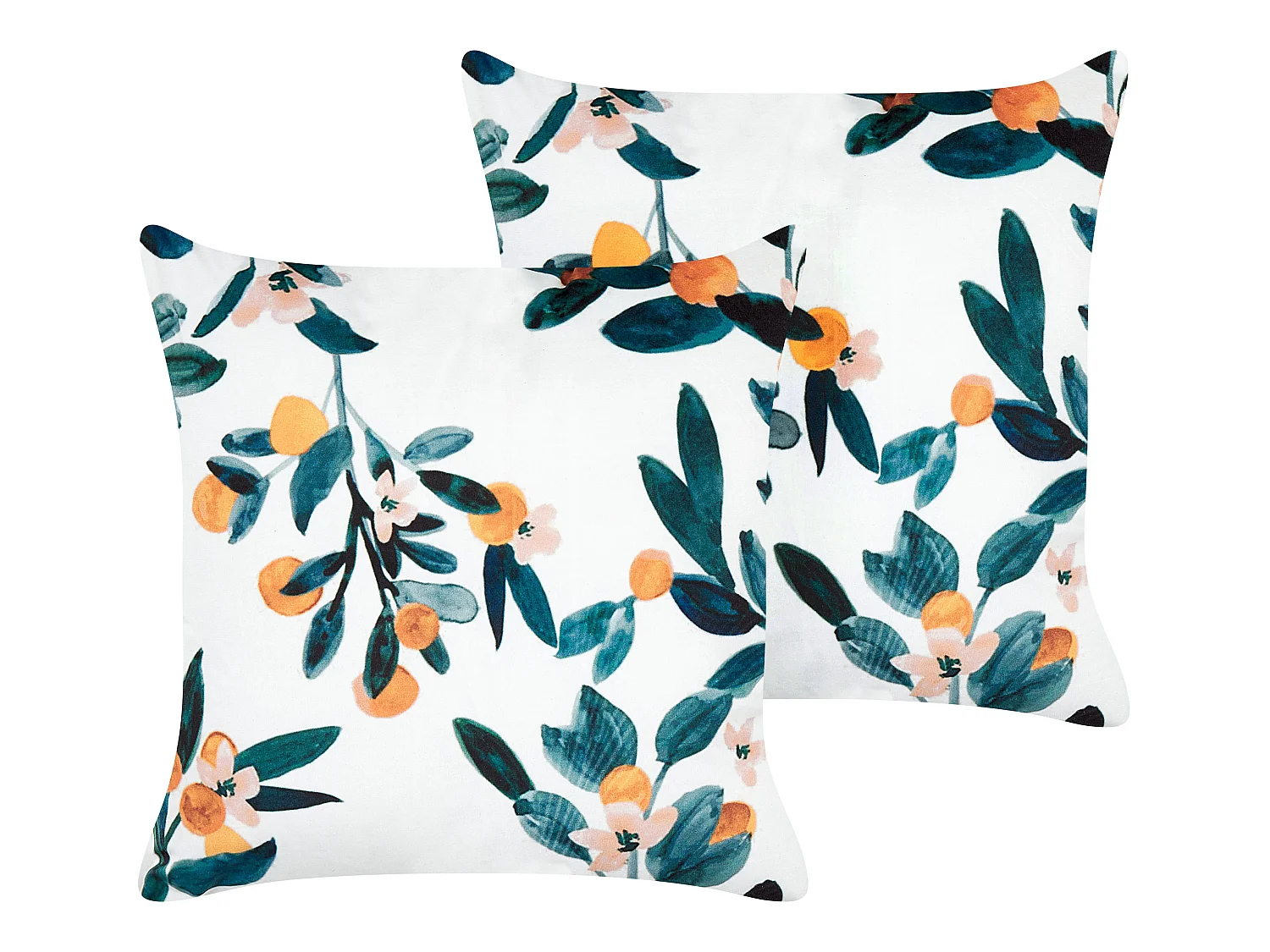 Set van 2 decoratieve kussens KNAUTIA Fluweel 45 x 45 cm Multicolor Bladpatroon