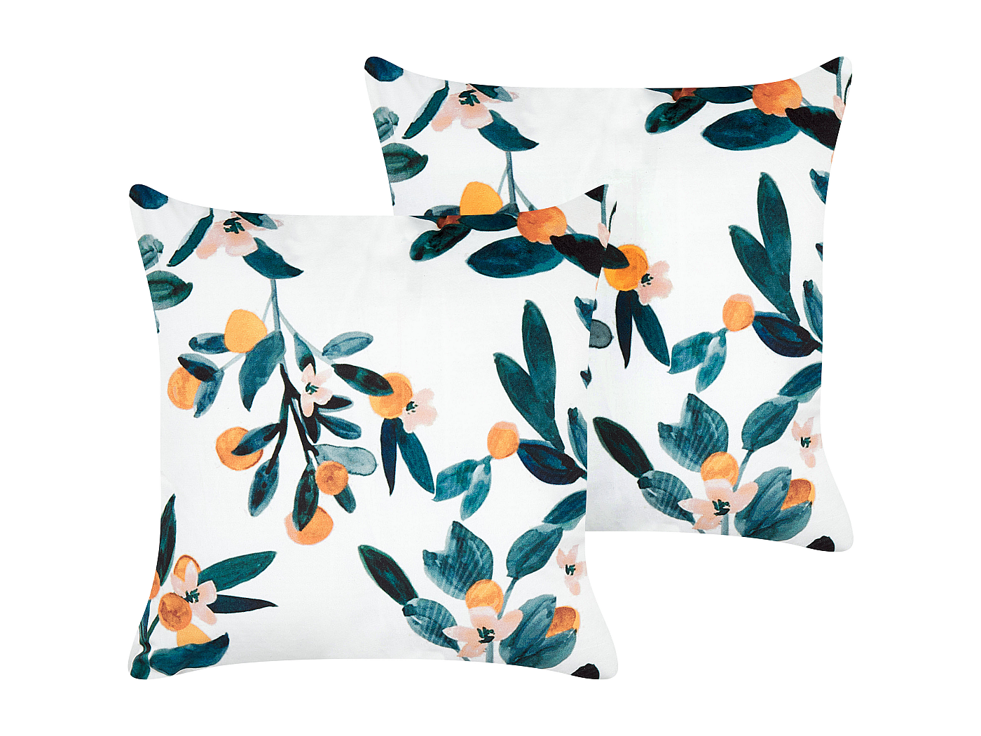 Set di 2 cuscini FREESIA Velluto 45 x 45 cm Foglia di tè Trama di