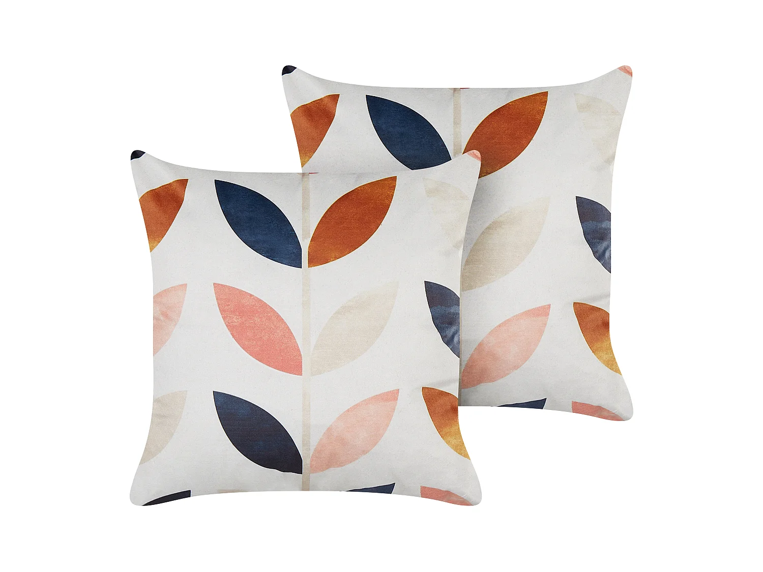 Lot de 2 coussins décoratifs QUINOA Velours 45 x 45 cm Multicolore Motif de plante