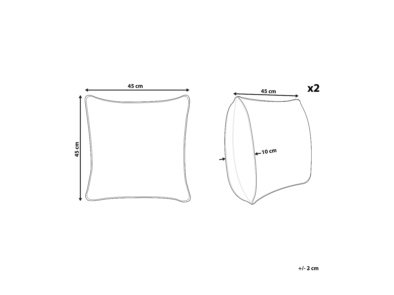 Set van 2 decoratieve kussens QUINOA Fluweel 45 x 45 cm Multicolor Bladpatroon