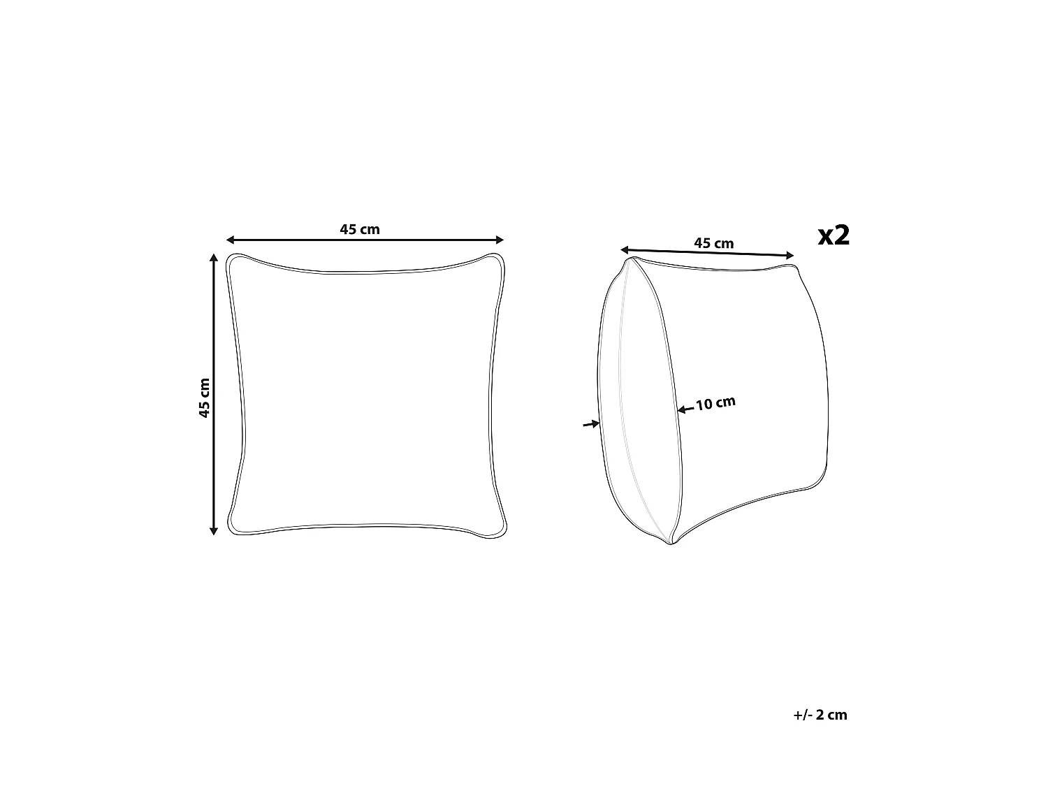 Dekokissen 2er Set QUINOA Samtstoff 45 x 45 cm Bunt Pflanzenmuster
